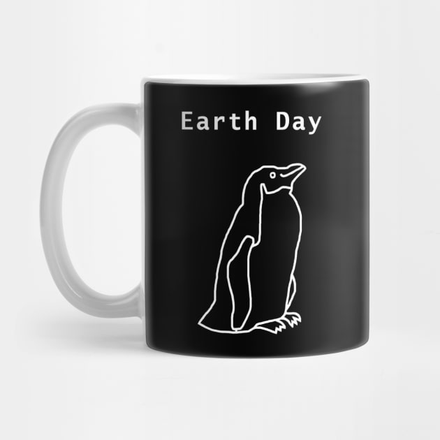 White Line Earth Day Penguin by ellenhenryart